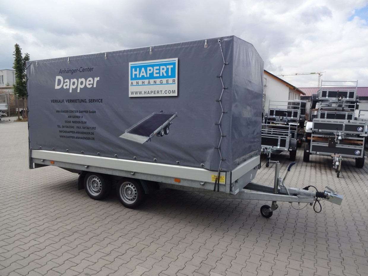 HAPERT AZURE H-2 | Tandemachser Anhänger mit Plane & Spriegel | 2700 KG